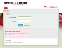 Tablet Screenshot of invoice.creativedining.com